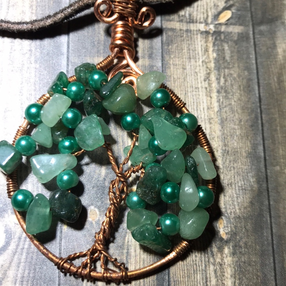 Aventurine tree of life necklace